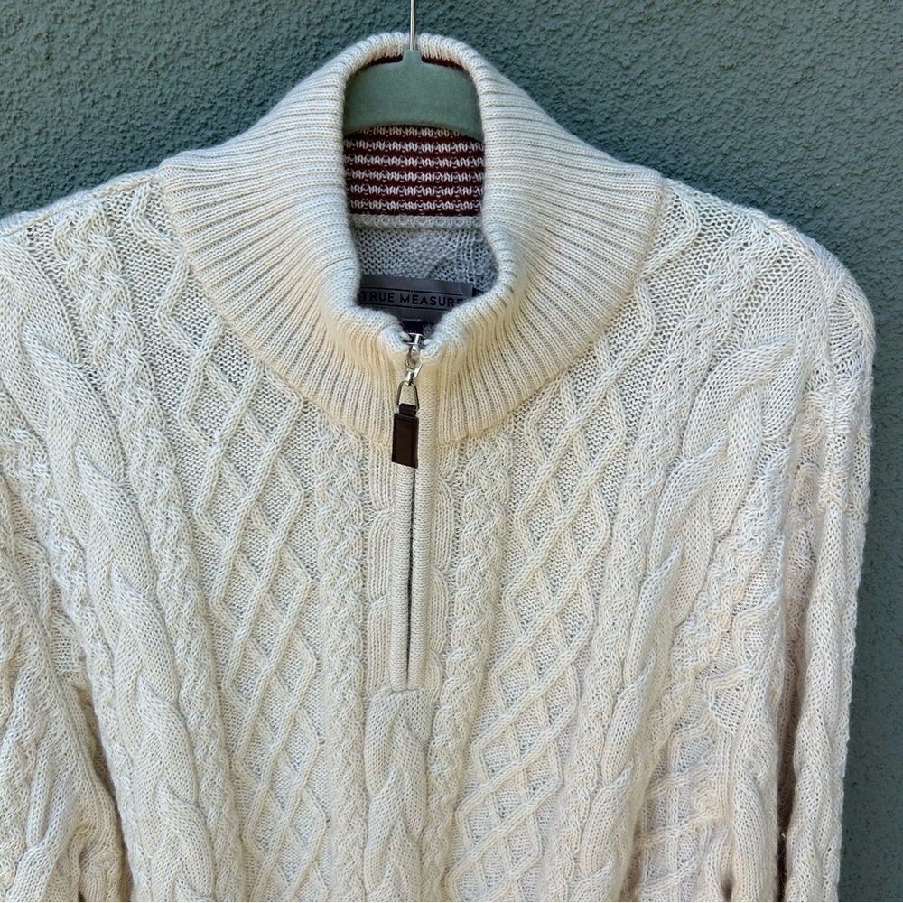 True Measure by J.L. Powell 100% Alpaca Fisherman Knit Pullover Sweater Size XXL - Picture 6 of 12